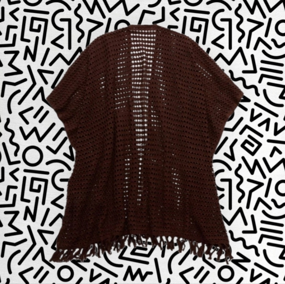 Brown Open-Knit Women's Sweater